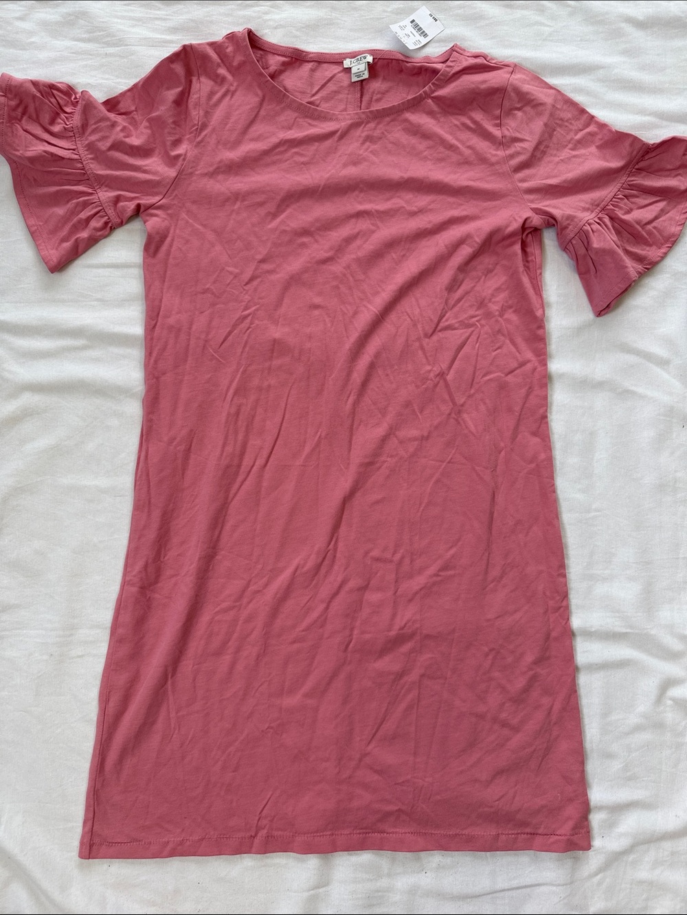 J Crew Pink Ruffle Sleeve Women's Dress